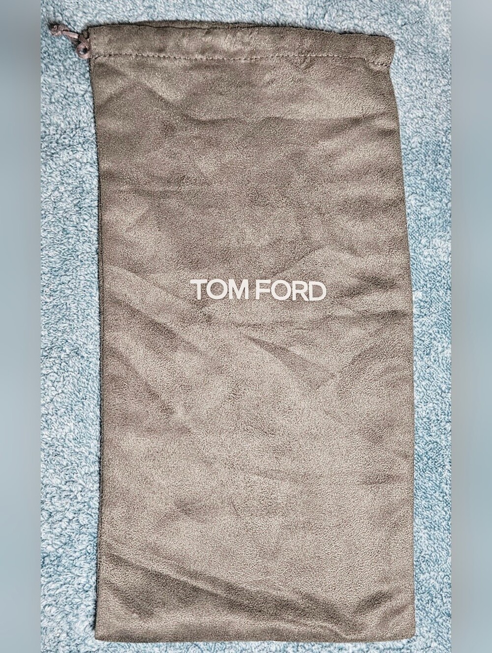 Authentic Tom Ford Dark Gray Soft Suede Cotton Drawstring Dust Bag Jewelry Pouch - Picture 2 of 8